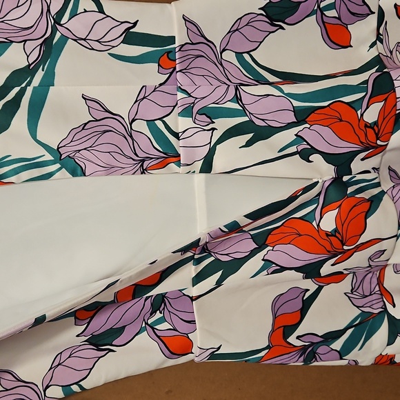 Alexia Admor Floral Purple Red Iris sleeveless dress Peplum Swing Med - Picture 5 of 11